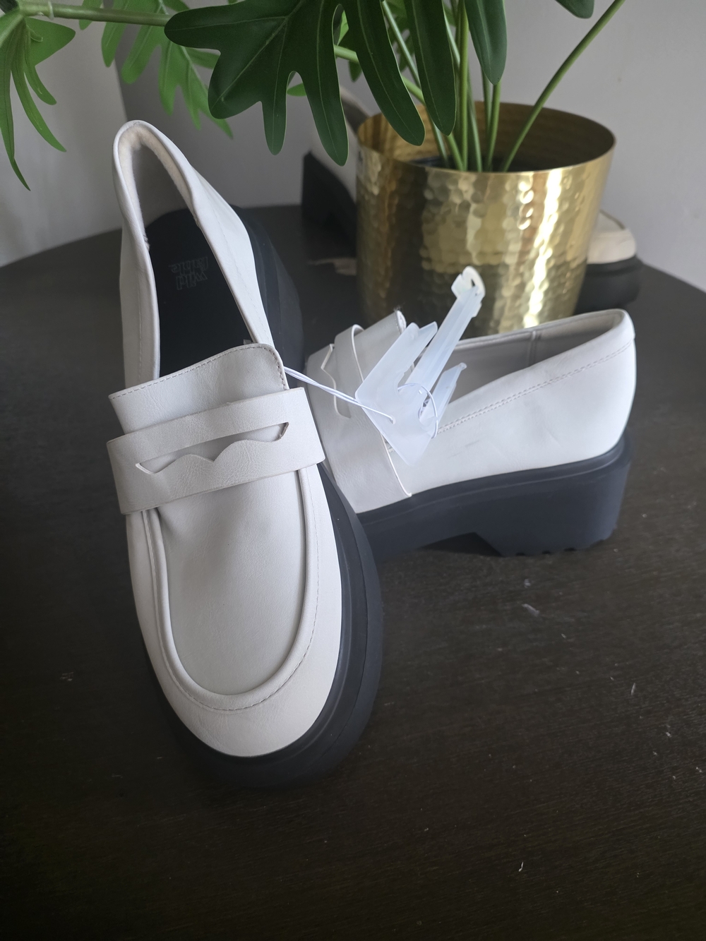wild fable Cream Platform Penny Loafers with Black Sole